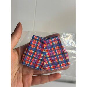 VTG Barbie Doll Checkered Plaid Colorful Shorts – Pink Blue Multicolor Fashion
